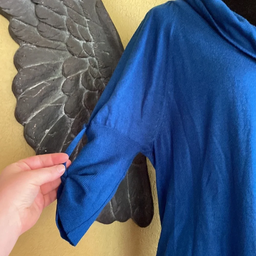 Smart Set Blue Cowl Neck Sweater Dress - Picture 5 of 9
